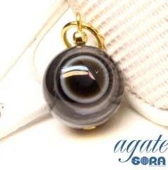 パワーストーン 天眼石 厄除け祈願 チャーム 天眼石 12mm 天然石 ペンダント ネックレス アゲート メノウ