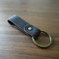 本革 レザー キーリング キーホルダー ベルトループ ミニマル シンプル