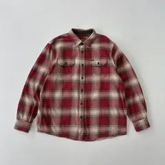 ORVISオービス　ヘビーフランネルチェックシャツジャケット　エンジ XL古着. ORVISオービス ヘビーフランネルチェックシャツジャケット
