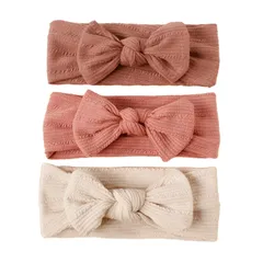 新品 (ダークピンク+ピンク+ベージュ) 3点セット 結婚式 お祝い 記念撮影 誕生日 出産祝い 新生児 髪飾り かわいい 蝶結びや ヘアアクセサリー ゴ ベビー ヘアバンド DFsucces