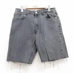 W32/古着 ハーレーダビッドソン ショート パンツ ショーツ メンズ コットン 黒 ブラック デニム spe 25jul17 中古 ボトムス 短パン ショー