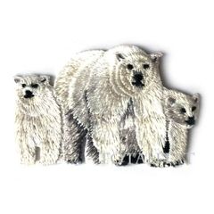 アップリケワッペン シロクマ ファミリー  白熊 北極熊 カブ 子熊 冬 動物 アニマル くまさん