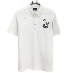 パーリーゲイツ 半袖ポロシャツ 白 ボタンダウン ロゴネイビー メンズ 5(L) ゴルフウェア PEARLY GATES