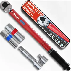 Jneit トルクレンチ プレセット型 差込角9.5mm(3/8インチ) 5~70 N バイク用 車 スパークプラグソケット、エクステンションバー、変換ソケット レッド