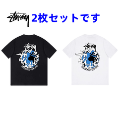 STUSSY ステューシー ピースドーブ プリント Tシャツ 半袖 カップル オーバーサイズ 男女兼用 メンズ レディース ユニセックス 綿100% ストリート 新品 正規品