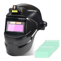 新品 ZMZZZX 溶接面 溶接マスク 溶接メガネ 自動遮光 接マスク 本当の色を映す 太能充 ヘッドランプ 10枚の保護シート 超軽量256グラム 転倒防止 高温に強い 熱絶縁 180°反転 (平均)