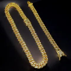 送料無料 【セット商品】 喜平ネックレス 60cm 50cm 45cm 喜平ブレスレット 20cm 幅13mm ゴールド マイアミキューバン 喜平チェーン ブリンブリン ゴールドチェーン HIPHOP ヒップホップ ストリート
