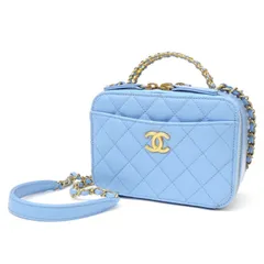 シャネル CHANEL バニティケース バニティバッグ チェーンショルダーバッグ マトラッセ ライトブルー
