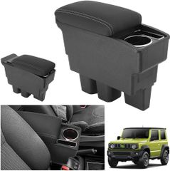 スズキ 新型ジムニー 車用アームレスト コンソールボックス 車内収納ボックス 多機能 JIMNY JB64W/JB74W H30.7-現行 車種専用設計 ドリンクホルダー 小物入れ 肘掛け 肘置き 収納 アクセサリー カー用品 装着簡単 落下防止 疲労を軽減