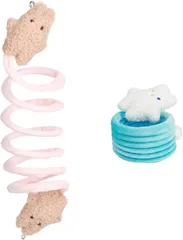 nijimomo スプリング チェーン 小動物 ハンモック 運動不足解消 おもちゃ 吊り下げ(スプリング2個,  60cm)