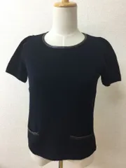 ユナイテッドアローズ green label relaxing　濃紺のニットトップス コットン