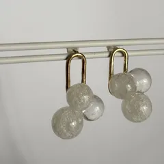 no.67 クリア ゴールド フープ ピアス