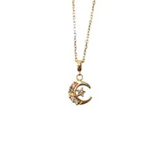 ローリーロドキン Loree Rodkin petit crescent moon ネックレス ペンダント 三日月 マルチストーン K18YG ゴールドカラー /AQ ■OSのサムネイル