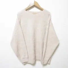 自由区 - 美品 23AW 自由区 ジユウク フォックスカシミヤ ニット クルーネック プルオーバー セーター KRWRSW0655 大きいサイズ 44 ピーチ レディース 古着 中古 USED 美品 23AW 自由区 ジユウク フォックスカシミヤ ニット クルー