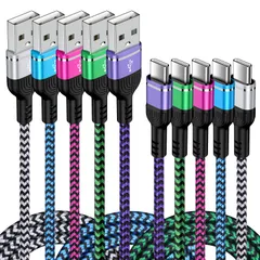 新品 USB Type C ケーブル 【1.83m 5本*5色】 iPhone 16充電ケーブル 3A急速充電 QC3.0対応 タイプｃ充電ケーブル 高耐久 ナイロン iPhone 16 15シリーズ、 Galaxy A35 S24 Ultra A55、Mot