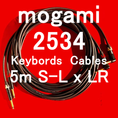 mogami 2534  KEYBORD用途に最適!! TS標準フォン S ⇔ L 5m x 2 LR Neutrik Gold Plated Plug