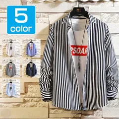 長袖シャツ シャツ メンズ ストライプ ボタンダウン メンズシャツ カジュアルシャツ 父の日 プレゼント 敬老の日 qyfs353