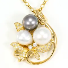 K18YG ネックレス 南洋真珠 ダイヤモンド  0.43ct 鑑別書 総重量約20.6g 約50cm