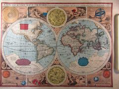 ポスター　ジョン・スピード　世界地図　1627年