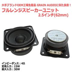 【2個セット】有名ブランドOEM工場生産品 フルレンジスピーカーユニット2.5インチ(62mm) 4Ω/MAX30W[スピーカー自作/DIYオーディオ]_商品コードS0465
