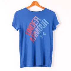 アンダーアーマー 半袖Ｔシャツ ロゴT ラウンドネック トップス スポーツウェア トレーニング レディース MDサイズ ブルー UNDER ARMOUR 【中古】