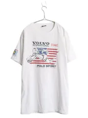 【お得なクーポン配布中!】 90s USA製 ポロ ラルフローレン 両面 プリント 半袖 Tシャツ メンズ M オールド カットソー シングルステッチ グラフィック 星条旗 テニス