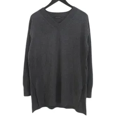 バンヤードストーム BARNYARDSTORM 長袖 ニット セーター 0 灰系 グレー Vネック 毛 ウール混 無地 サイドスリット