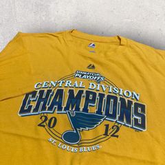 US古着 Majestic ST. Louis Blues セントルイス ブルース ホッケー Tシャツ XL イエロー オレンジ