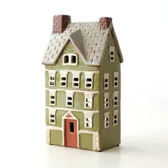 キャンドルホルダー 家 おうち ハウス 陶器 キャンドルハウス アンティーク 北欧 おしゃれ アウトドア 屋外 ガーデン お庭 玄関 オブジェ 家 置き物 置物 かわいい 可愛い レトロ キャンドルスタンド ランタン お香立て 陶器のメルヘンハウス O