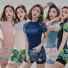 水着 レディース 体型カバー 半袖 2点セット タンキニ ショートパンツ 通販 フィットネス スポーツ セパレート ビーチ プール ジム運動用 水着