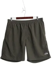 【お得なクーポン配布中!】 ノースフェイス ナイロン ショート パンツ メンズ XL / アウトドア サーフ スイム ショーツ 短パン 水陸両用 ワンポイント インナー付き 緑