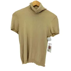 ローレンラルフローレン LAUREN RALPH LAUREN タートルネック ロゴ刺繍半袖ニット レディース  S