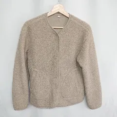■ ⊇ UNIQLO ユニクロ 裏起毛 長袖 ボアジャケット サイズL ベージュ系 レディース E  【1409240041320】