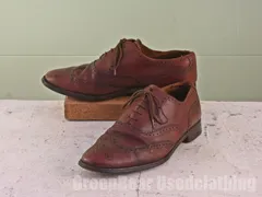 イギリス製 BURBERRY ビンテージ ウィングチップシューズ 茶 メンズ 8 26cm C269