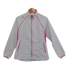 ミズノ ジャージ ジャケット アウター スポーツウエア レディース Lサイズ グレー×ピンク Mizuno 【中古】