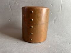 3F 【昭和レトロ】純銅 茶筒 梅柄 ビンテージ 銅器 茶道具 