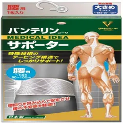 バンテリンサポーター 腰用 大きめ/Lサイズ(へそ周り 80~100cm) シャイニンググレー