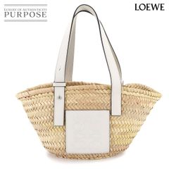 未使用 展示品 ロエベ LOEWE バスケット バッグ スモール カゴバッグ ラフィア レザー ナチュラル ホワイト 327.02.S93 90285184