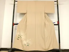 〈着物のみ〉単衣　色無地　夏着物　正絹　作家物　成竹登茂男　加賀友禅　J5 着物のみ〉単衣 色無地 夏着物 正絹 作家物 成竹登茂男 加賀