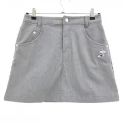 【美品】ニューバランスゴルフ スカート グレー シューズワッペン バックロゴ刺しゅう  レディース 0(S) ゴルフウェア New Balance