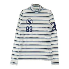 サイズ：0 PEARLY GATES パーリーゲイツ 055-5266904 ハイネック 長袖Tシャツ ボーダー柄 ブルー系 [240101345953]# ゴルフウェア レディース ストスト