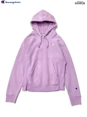 古着 Champion チャンピオン 胸ロゴ ワンポイント刺繍 無地 長袖 スウェット フーディー パーカー ピンク (ttu2402054)