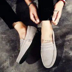 父の日 メンズスエード調ローファードライビングシューズ男性紳士革素足デッキシューズスリッポンサイズ豊富カラー豊富大きいサイズ小さいサイズ黒白   vii2f688805