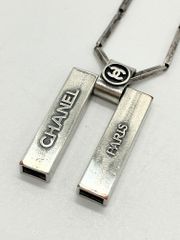 【ITX0TCGKNQBS】CHANEL シャネル ヴィンテージ ココマーク ロゴ シルバー ネックレス 9.7g 42㎝