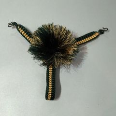 （32）中古　羽織紐　平打ち　正絹　高麗納戸色／茅色※お色味は大変難しい為現物優先でお願い致します。