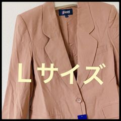 Jasmi Silk 薄いストライプ ピンク系 テーラードジャケット シルク Lサイズ