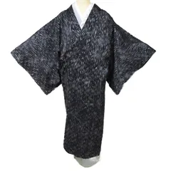 ≪ａ3955≫n　夏～単　紋紗　ロング道行コート　正絹　未使用　美品 夏コート 紋紗 正絹 反物 ブルー系 お仕立上り - 呉服のひぐち