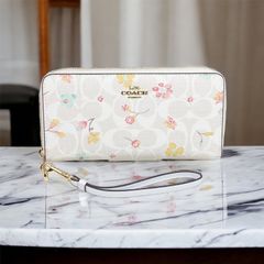 COACH コーチ 長財布 フローラル プリント C8695 チョークマルチ