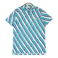 サイズ：M LE COQ GOLF ルコックゴルフ  ハイネック半袖Tシャツ 総柄 ブルー系 [240101494049] ゴルフウェア メンズ ストスト