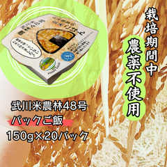 武川米農林48号（玄米）パックご飯20個入り